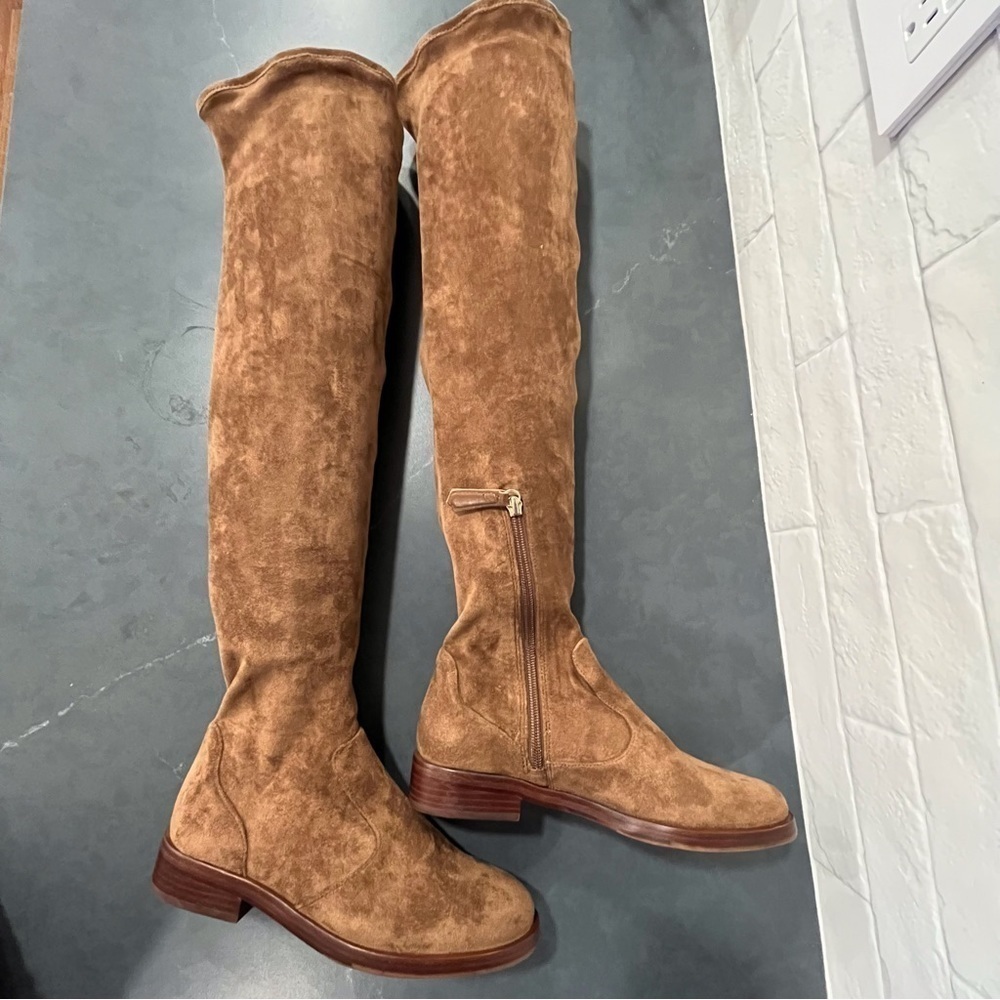 NWT Antonio Melani sz 6 Aleenna brown microsuede OTK boots - Picture 12 of 16